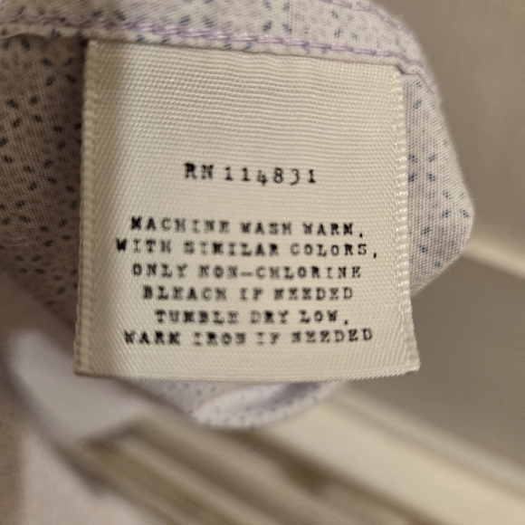 Construct purple and blue micro print mens l/s dress shirt Sz 16.5 (34/35) Slim - Picture 9 of 9